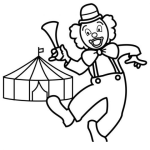 Dibujo para colorear Payaso Con Chicharra Para Pintar