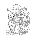 Dibujo para colorear Carrito De Payasos Para Colorear
