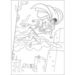 Dibujo para colorear Superman Rescatando a un Hombre