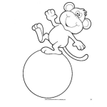 Dibujo para colorear Colorear Mico Sobre Una Pelota
