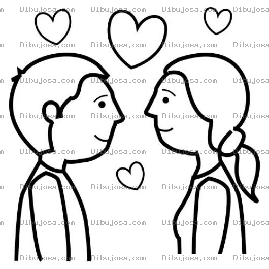 Dibujo para colorear Dibujo De Dos Enamorados Para Colorear