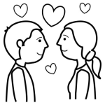 Dibujo para colorear Dibujo De Dos Enamorados Para Colorear