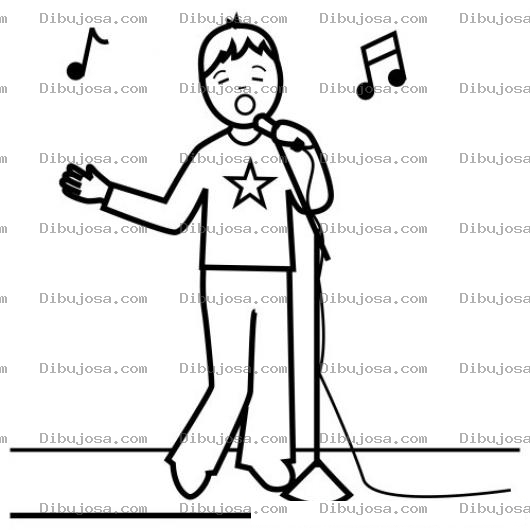 Dibujo para colorear Colorear Muchacho Cantando Con Microfono