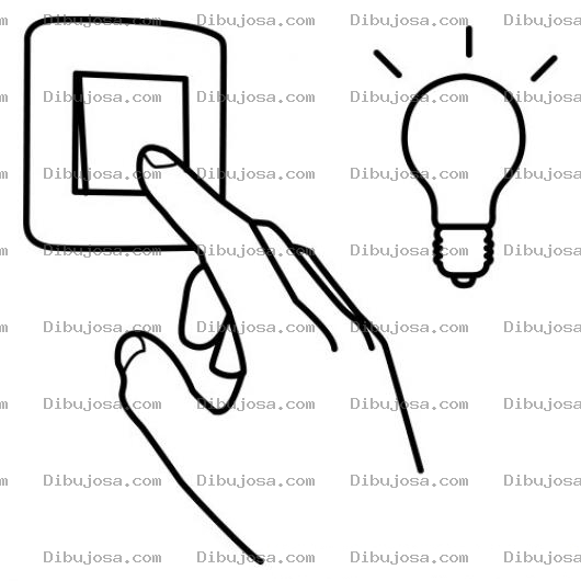 Dibujo para colorear Dibujo De Una Mano Encendiendo La Luz