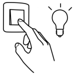 Dibujo para colorear Dibujo De Una Mano Encendiendo La Luz