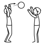 Dibujo para colorear Colorear Chicos Jugando Pelota