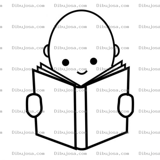 Dibujo para colorear Bebe Con Libro Para Colorear