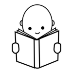 Dibujo para colorear Bebe Con Libro Para Colorear