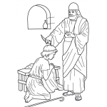 Dibujo para colorear Dibujo de la Uncion de Samuel