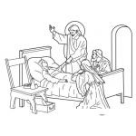 Dibujo para colorear Dibujo de Jesus resusitando a la hija de Jairo