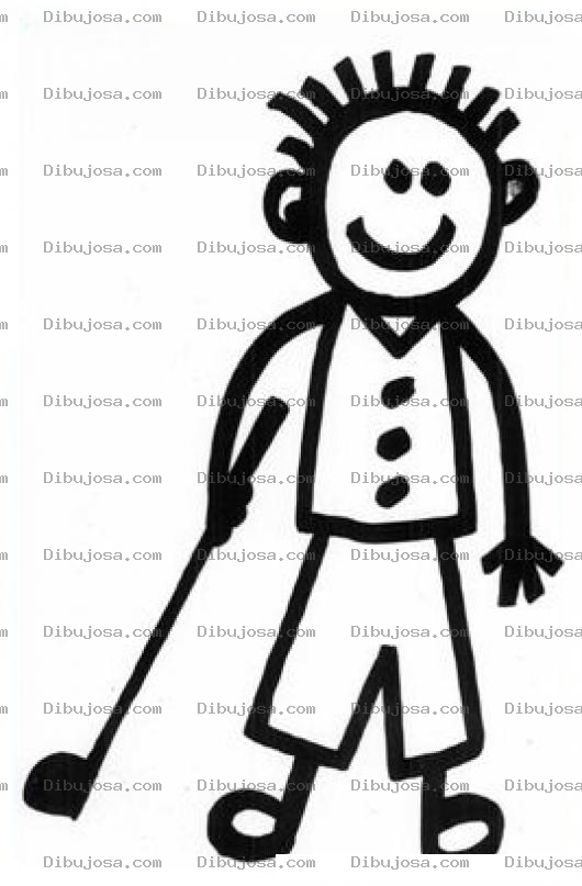 Dibujo para colorear Colorear Papa Jugando Golf