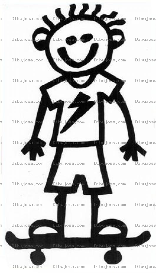 Dibujo para colorear Colorear Nino En Patineta