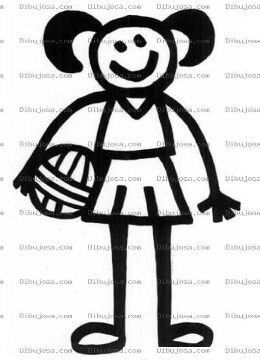 Dibujo para colorear Colorear Nina Con Pelota