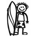 Dibujo para colorear Colorear Dibujo De Nino Con Tabla De Surf Para Pintar