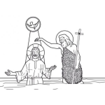Dibujo para colorear Dibujo del bautizo de Jesus para colorear
