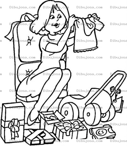 Dibujo para colorear Colorear Mama Empacando Regalos De Navidad