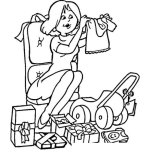 Dibujo para colorear Colorear Mama Empacando Regalos De Navidad