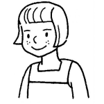 Dibujo para colorear Colorear Chica Con Pelo Corto