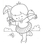 Dibujo para colorear Colorear Nena Con Sombrilla