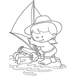 Dibujo para colorear Colorear Nene En Balsa