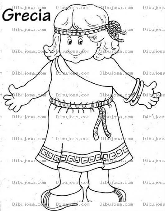 Dibujo para colorear Colorear Chica Griega