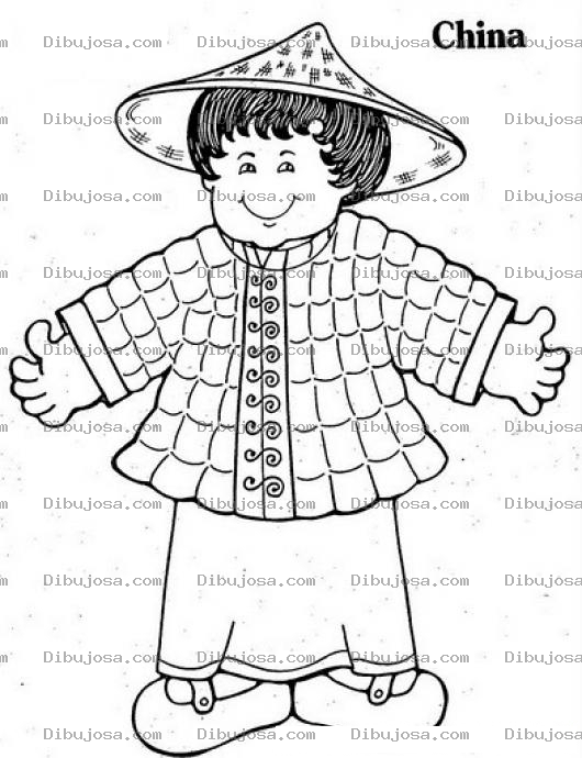 Dibujo para colorear Colorear Chinito Con Autendo De China