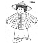 Dibujo para colorear Colorear Chinito Con Autendo De China