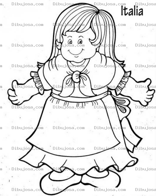 Dibujo para colorear Atuendo De Italia Para Colorear