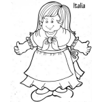 Dibujo para colorear Atuendo De Italia Para Colorear
