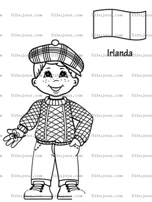 Dibujo para colorear Chico Irlandes Para Colorear