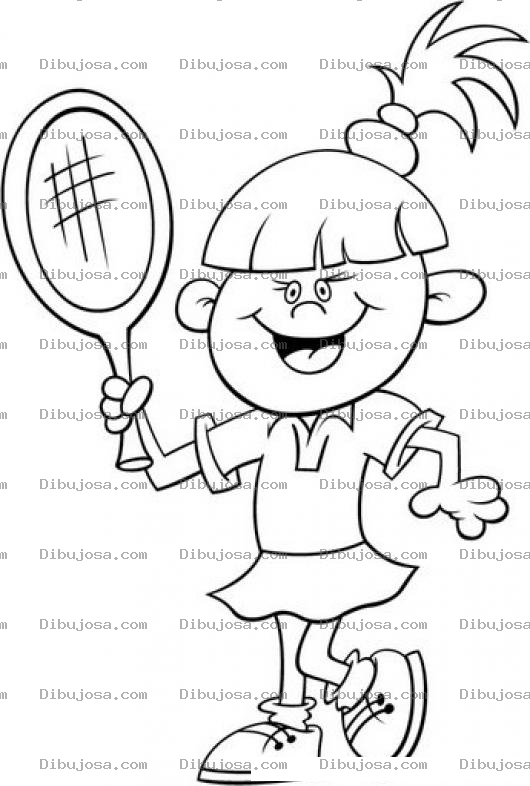 Dibujo para colorear Colorear Jugadora De Tenis