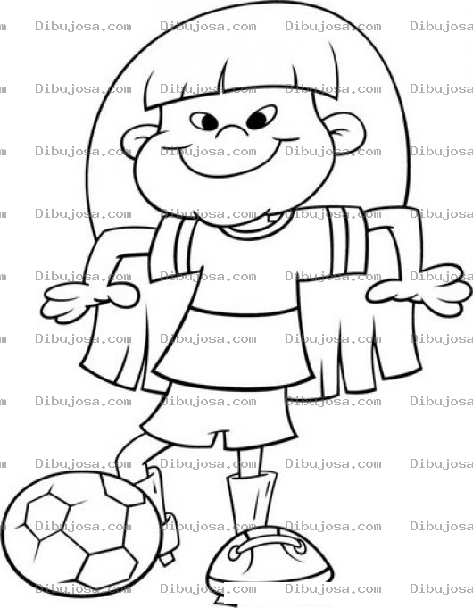 Dibujo para colorear Chica Jugadora De Futbol Soccer Para Pintar
