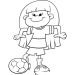 Dibujo para colorear Chica Jugadora De Futbol Soccer Para Pintar