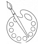 Dibujo para colorear Colorear Paleta De Pintor
