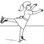 Dibujo para colorear Chica Patinando Sobre Hielo Para Colorear