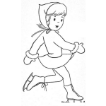 Dibujo para colorear Caperucita Roja Con Patines Para Pintar Y Colorear