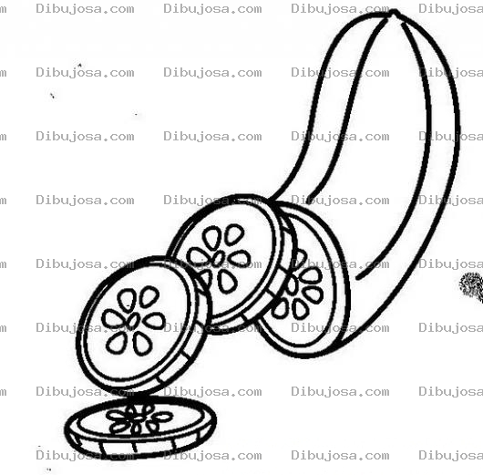 Dibujo para colorear Colorear Pepino Rodajeado