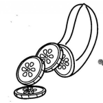 Dibujo para colorear Colorear Pepino Rodajeado