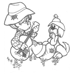 Dibujo para colorear Dibujo de un nino con guitarra de precious moments para pintar