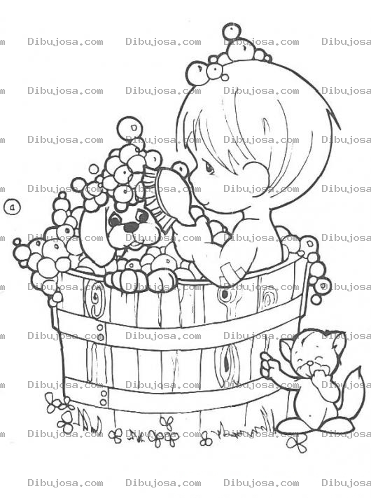 Dibujo para colorear Precious Moments para coloreas Gratis