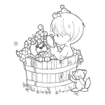 Dibujo para colorear Precious Moments para coloreas Gratis