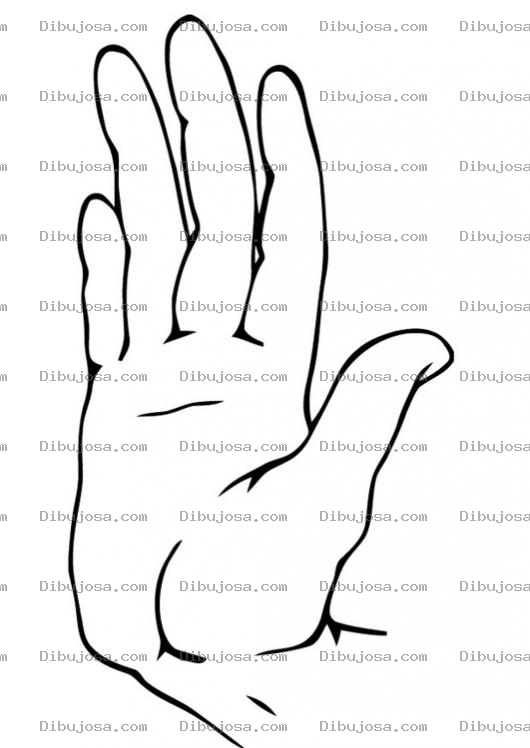 Dibujo para colorear Mano Saludando O Diciendo Adios