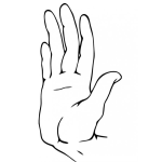 Dibujo para colorear Mano Saludando O Diciendo Adios