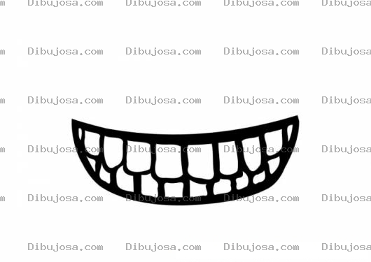 Dibujo para colorear Colorear Dientes En Una Boca Feliz