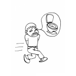 Dibujo para colorear Colorear Ganas De Hacer Popo De Un Chico Con Diarrea