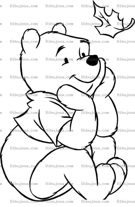 Dibujo para colorear Winnie Pooh pensativo