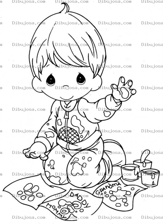 Dibujo para colorear pintar precious moments