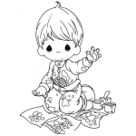 Dibujo para colorear pintar precious moments