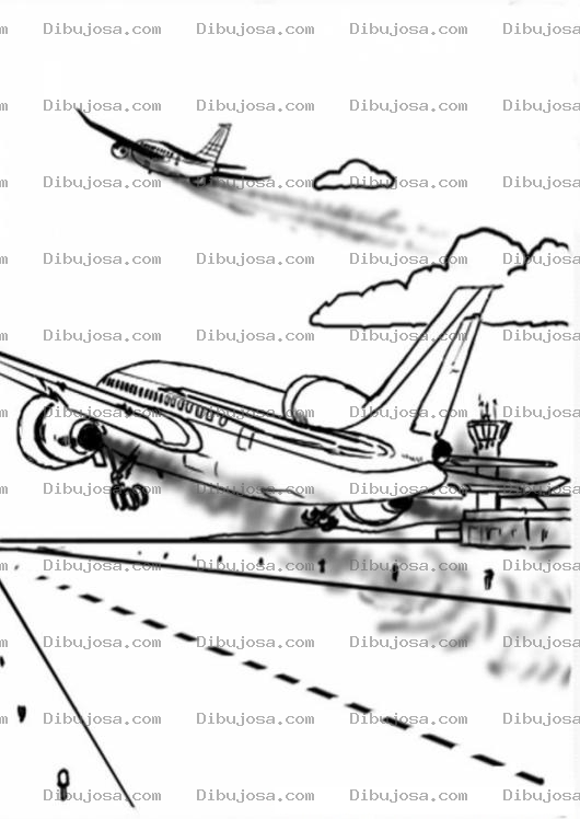 Dibujo para colorear Colorear Avion Despegando