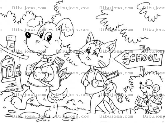 Dibujo para colorear Caminito De La Escuela Para Pintar Y Colorear